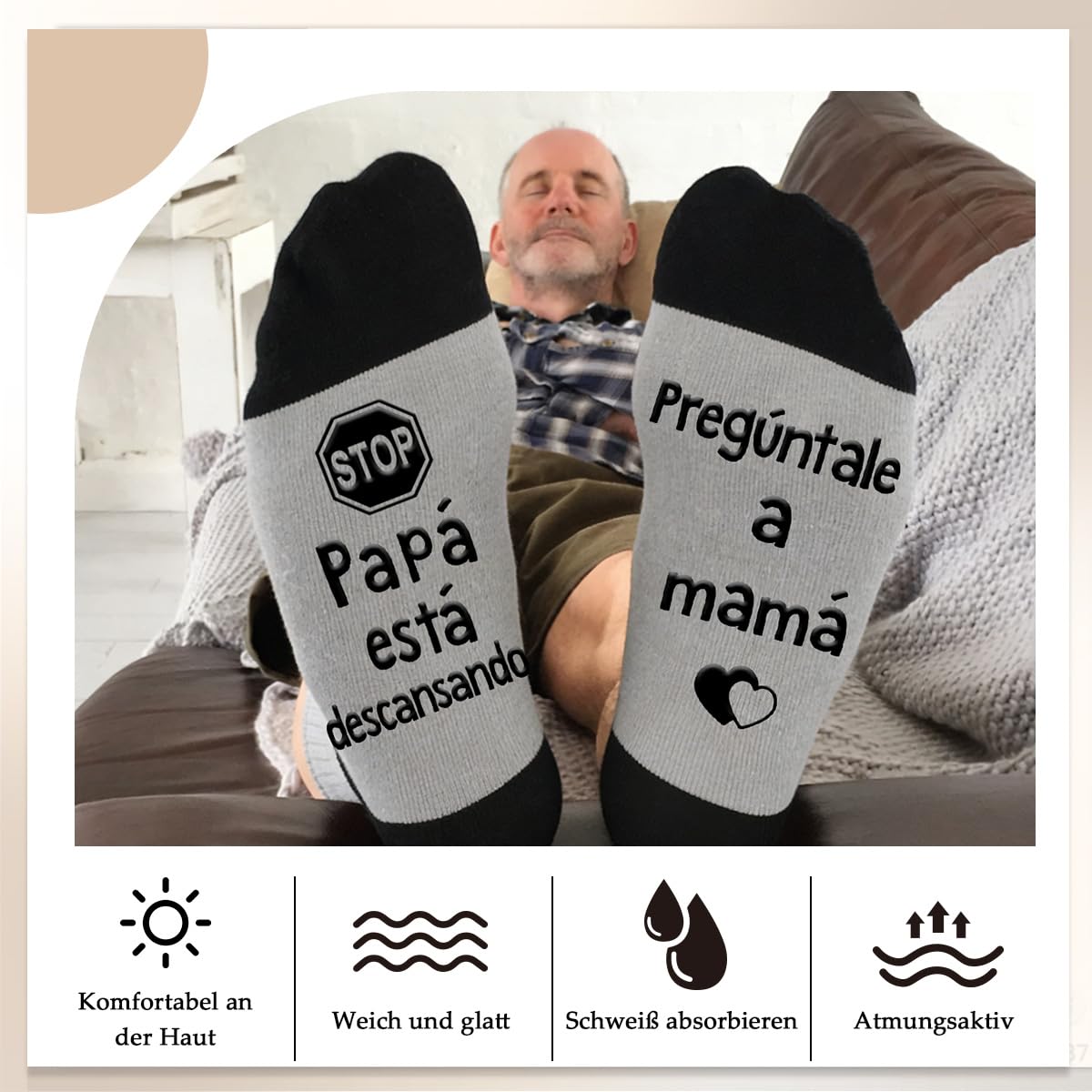 Regalos Día del Padre, Calcetines Divertidos Hombre, Algodón Antideslizantes, Regalo Papá Original, Cumpleaños 40 50 60 70 80 Años, San Valentín, Amigo Invisible — view 6