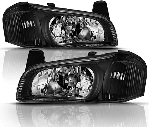 ACANII - Para faros delanteros Nissan Maxima 2000-2001 JDM negros de repuesto 00-01 lado del conductor y del pasajero
