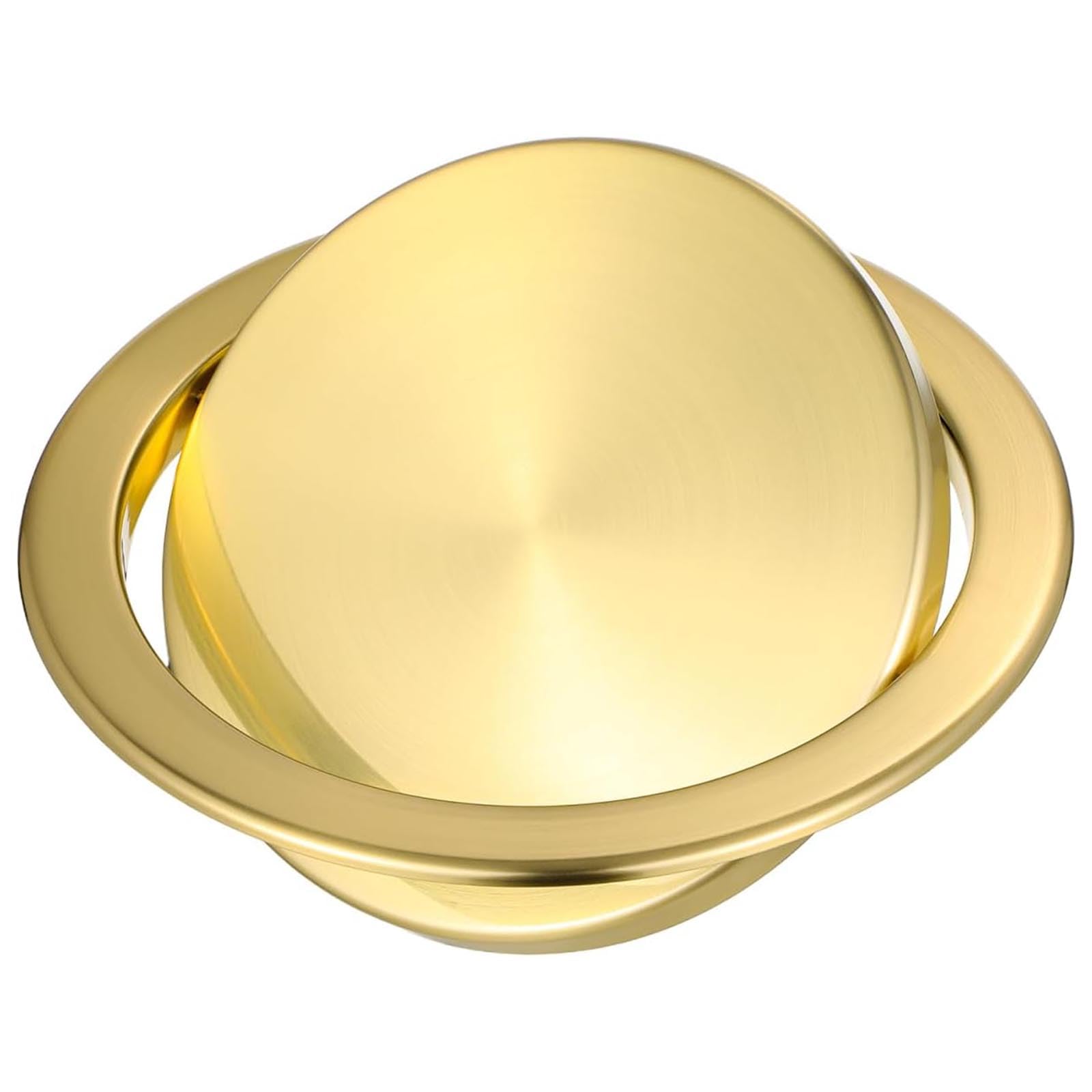 GLJTUO Stainless Steel Recessed Trash Can Lid, Embedded Flap Cover for Kitchen and Bathroom Countertops,Gold-19.3~23cm Opening