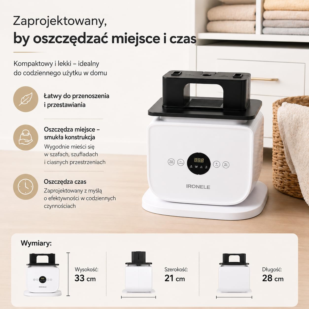 Automatyczny system do prasowania z manekinem do koszul i spodni – inteligentny system prasowania odzieży | Zastępuje żelazko i parownicę | Inteligentne urządzenie do wygładzania ubrań