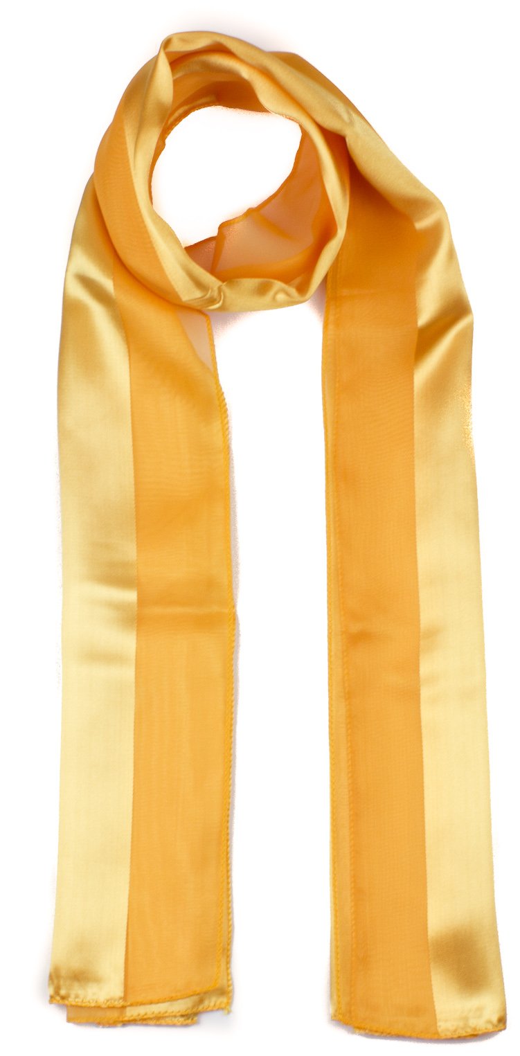 Mytoptrendz Unisex Yellow Mytoptrendz® Elegant Plain Chiffon Scarf Satin Stripe Scarves Neck Wrap For Casual And Dress Classic Style (Yellow)