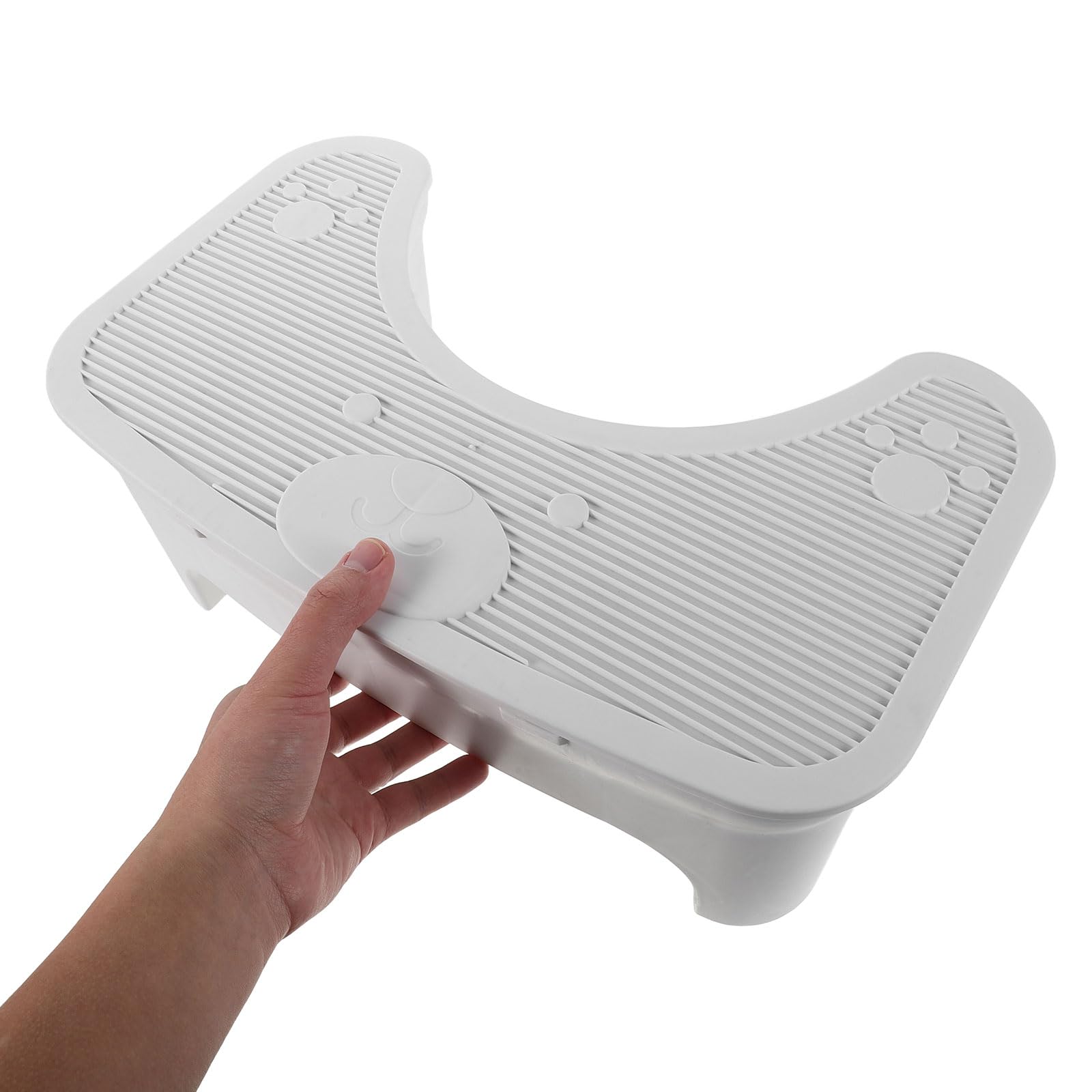 Sgabello da Bagno per Wc Antiscivolo Spesso in Plastica Bianco | Vano Contenitore, Struttura Compatta, Supporto Stabile per Casa e Hotel, Adatto a Ragazzo Ragazza e Anziani