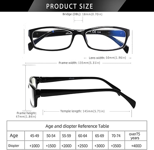 Miniatura 6 de Henotin - Paquete de 5 lentes de lectura con filtro de luz azul, antifatiga visual, lentes de lectura para computadora para mujeres y hombres