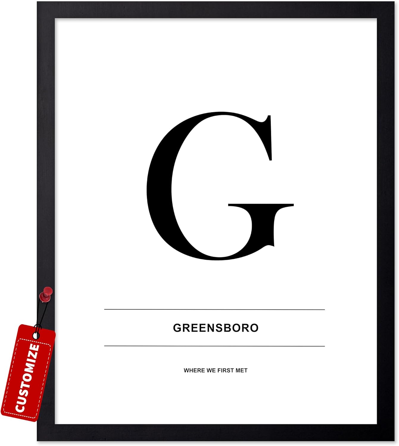 Poster Master Personalized Letter G City Print, Customized Typography Poster and Canvas, Minimal Art, Gift for Loved Ones, Couples, Available in 8x10 to 30x40