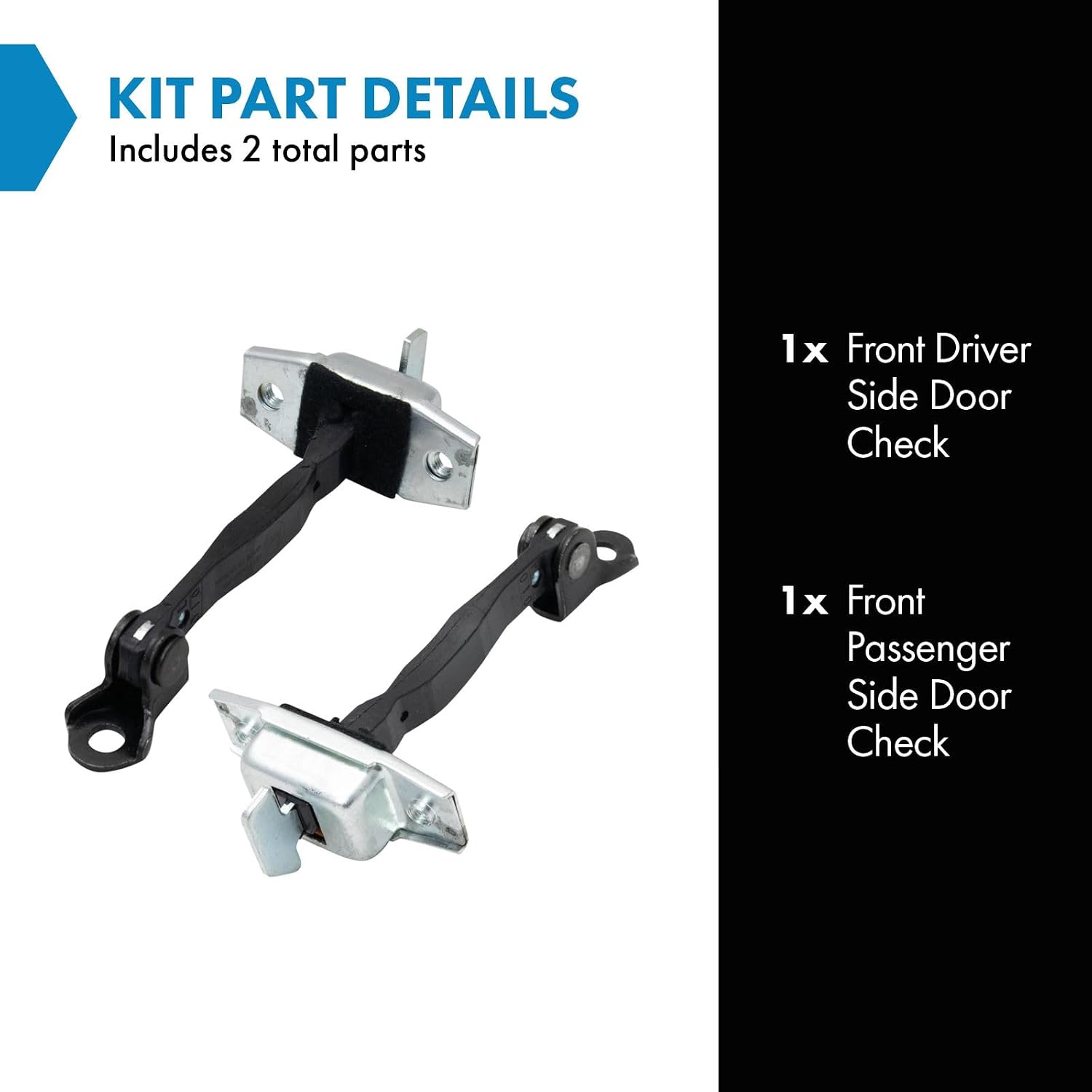 TRQ 2pc Front Door Check Kit LH Driver & RH Passenger Sides Compatible with Corolla Prius