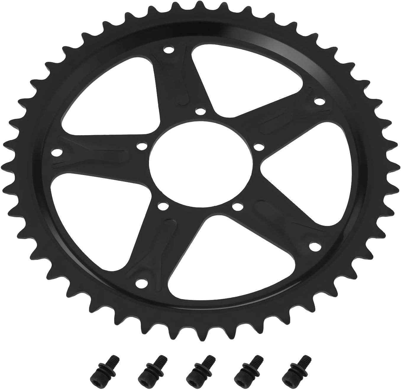 1Pc Electric Bike Motor Chainwheel Steel Mid Drive Chain Ring Replacement BBS01B BBS02B for E-Trekking Bike E-City Bike Black