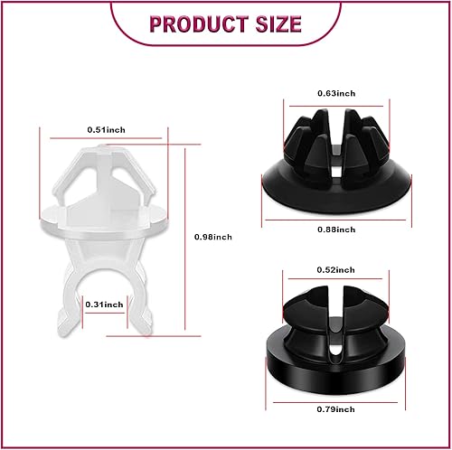 Miniatura 3 de 30 clips de barra de soporte para capó de automóvil, protector de succión para salpicaduras, redondo, negro, compatible con 91503-SS0-003, perfecto
