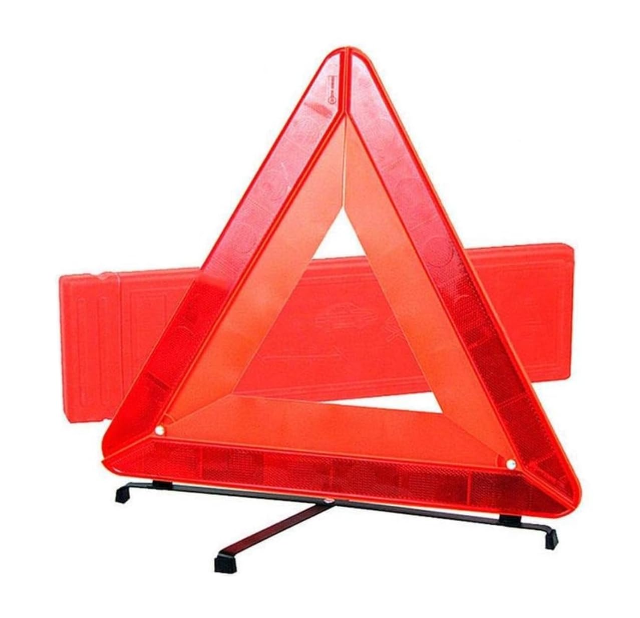 Reemky Warning Reflective Triangle Foldable Triangle Reflector Alerts Car Emergency Kit Roadside Warning Sign with Carrying Case for Car Vehicles Truck RV Tractor Trailer (1 Pack)