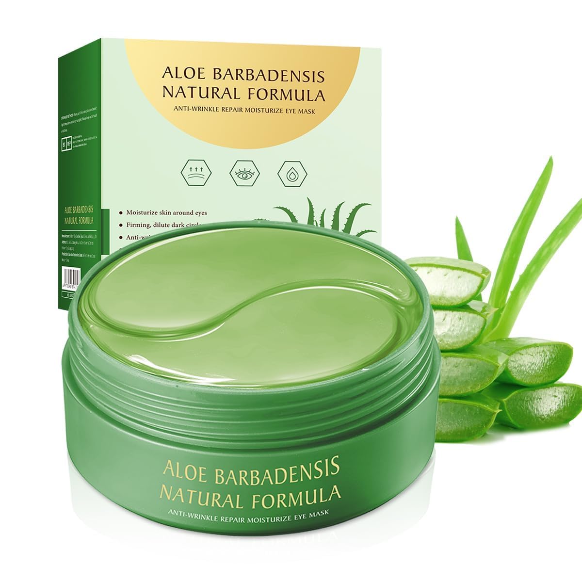 Augenpads,60 PCS Eye Pads,Augenpads Gegen Augenringe,Deep Hydration Feuchtigkeitsspendende Eye Pad Mask,Kollagen Hydrogel Anti Aging,Hyaluronsäure Augenmaske Dunkle Augenringe Entfernen (Grün25101301)