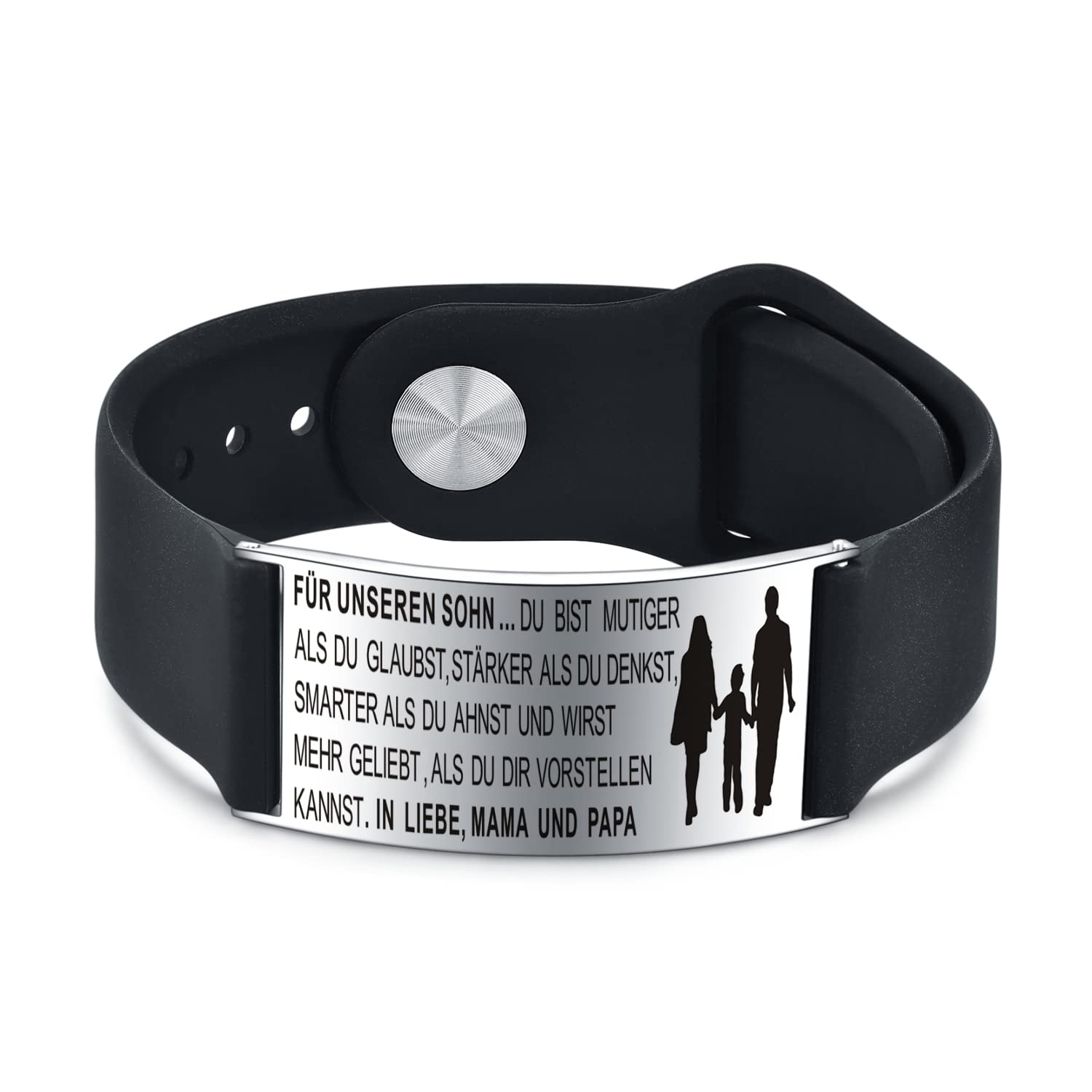YOTHIWAD An Meinen Sohn Armbänder Inspirierend Armbänder mit Gravur Personalisierte Geschenk von Mama Papa, Geburtstag Abschluss Weihnachts geschenk für Sohn