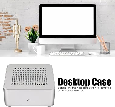 Mini ITX Computer Case, Desktop Case Gaming PC Case for Home Video Computers, Hotel Computers, Self Service Terminals, Good Heat Dissipation