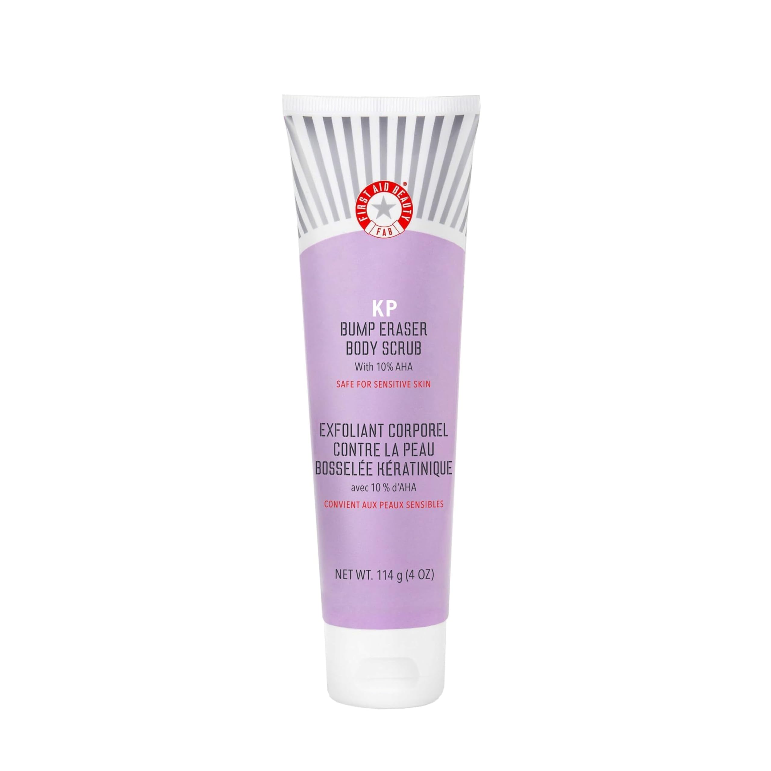 First Aid Beauty KP Bump Eraser Body Scrub Exfoliant for Keratosis Pilaris with 10% AHA 4 oz.