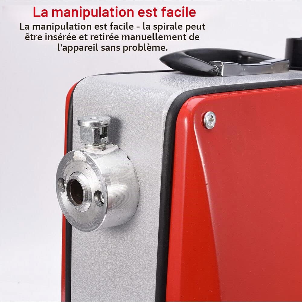 XIIW Furet Déboucheur Électrique 500W 450tr/min Moteur Cuivre, 8 Têtes de Coupe, 4 Spirales Acier Manganèse Total 46m avec 20m Renforcée Machine de Débouchage Canalisations Ø30-100mm, nettoyage tuyaux