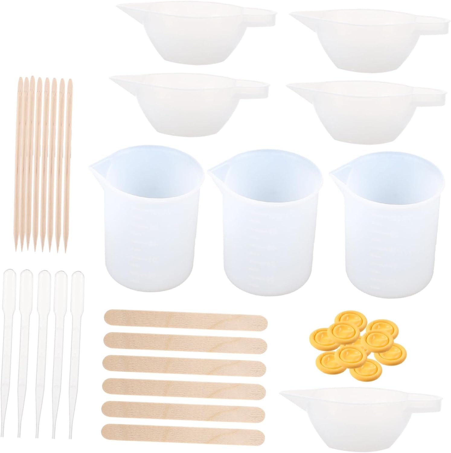 DOITOOL 43pcs Epoxy Tools Kit for Crafts Essential Mixing Tools for Art Keychains and More Includes Measuring Cups and Sticks Easy to Use