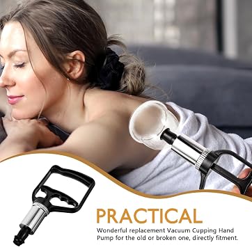 Cupping Pump Hand Vacuum Pump Replacement Strong Suction Manual Pressure Cupping Tool for Muscles, Physical Therapy