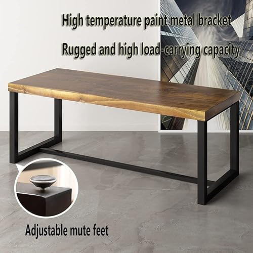 Miniatura 5 de Escritorio nórdico de madera maciza de metal escritorio de computadora para oficina en casa mesa de juegos cocina restaurante hamburguesa tienda de