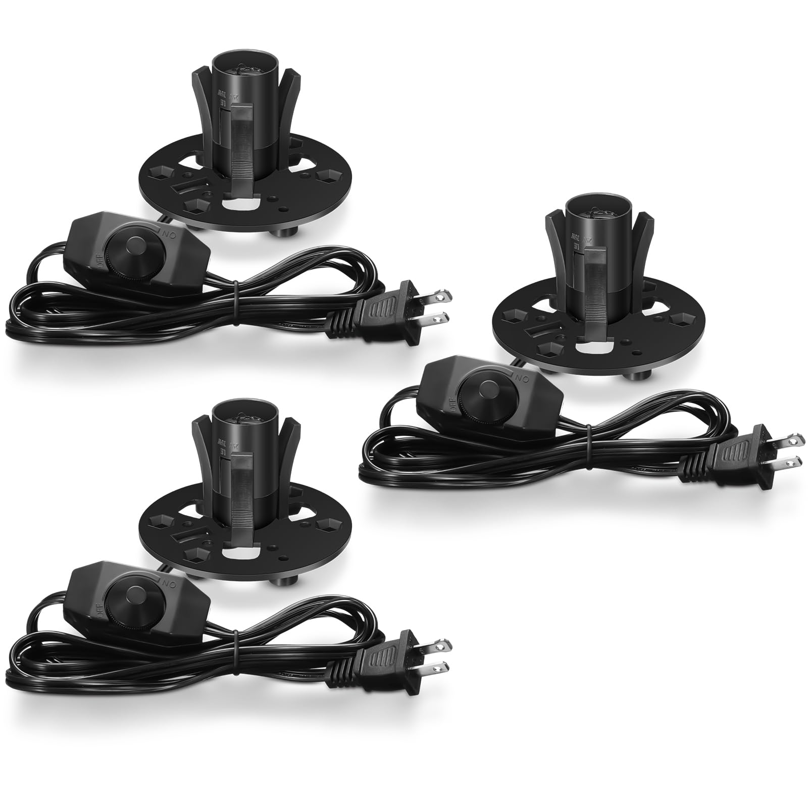 Glooglitter Paquete de 3 cables de repuesto para lámpara de sal de 5.9 pies, interruptor de atenuación de lámpara original con cable y montaje de base para lámpara de sal E12, cable de certificación
