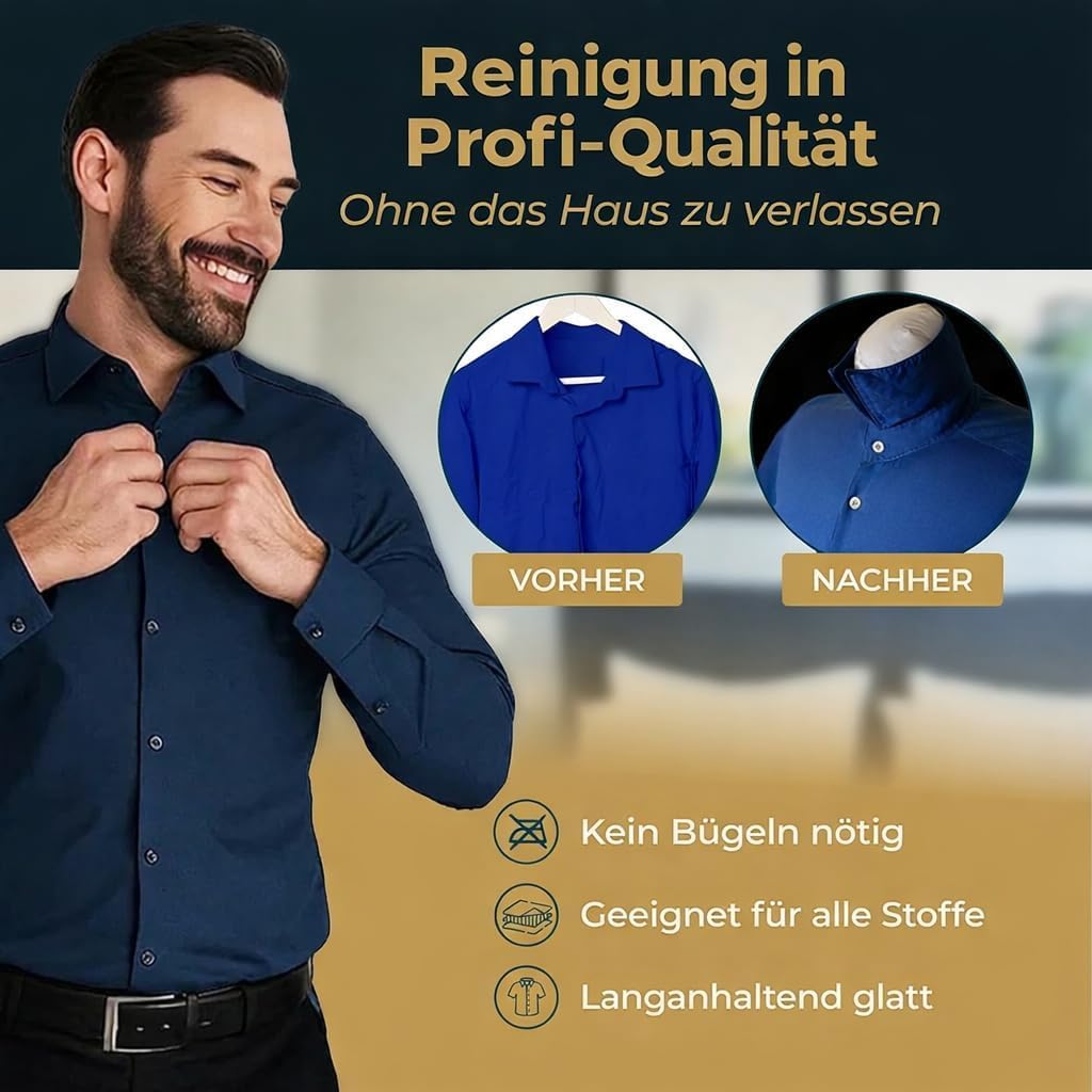 Hemdenbügler Automatisch – Bügelpuppe & Bügelautomat für Hemden und Hosen, Heißluft-Trockner 1400 W für den Haushalt