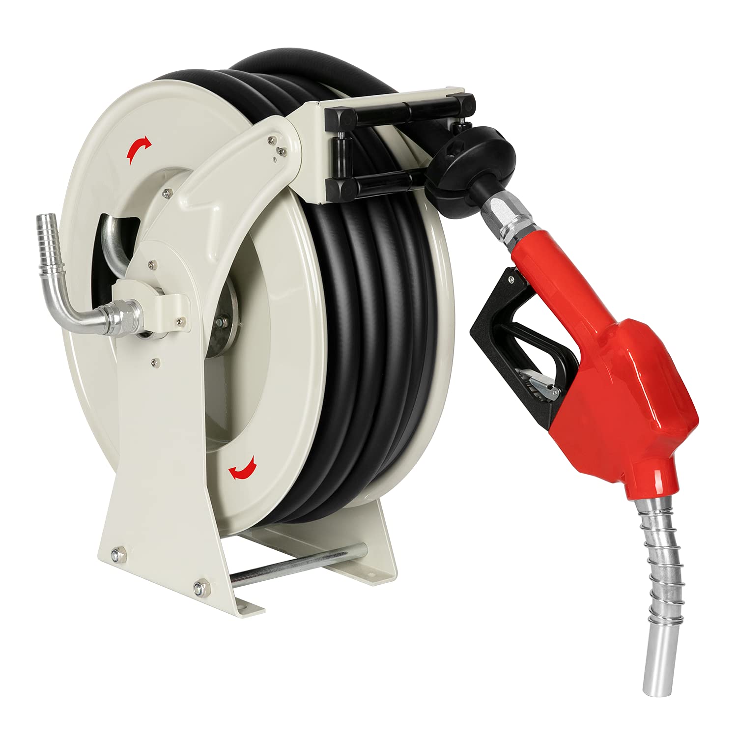 Diesel Fuel Hose Reel Retractable 3/4" x 50' Spring Driven Auto Swivel