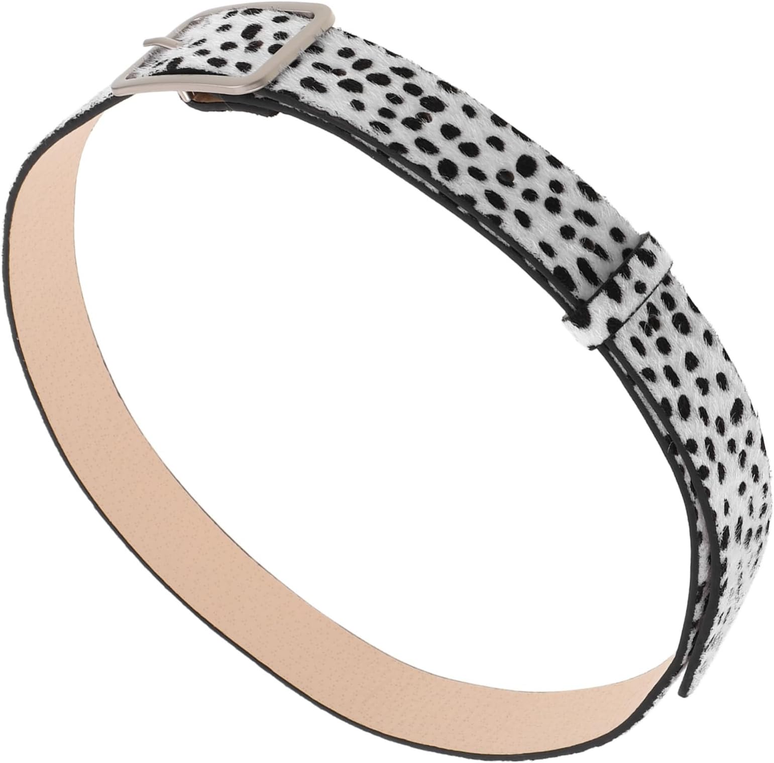 Women Pu Waist Belt with Dalmatian Spots Decorative Animal Print Fashion Belt for Dresses and Jeans Chic and Versatile Accessory for Stylish Outfits