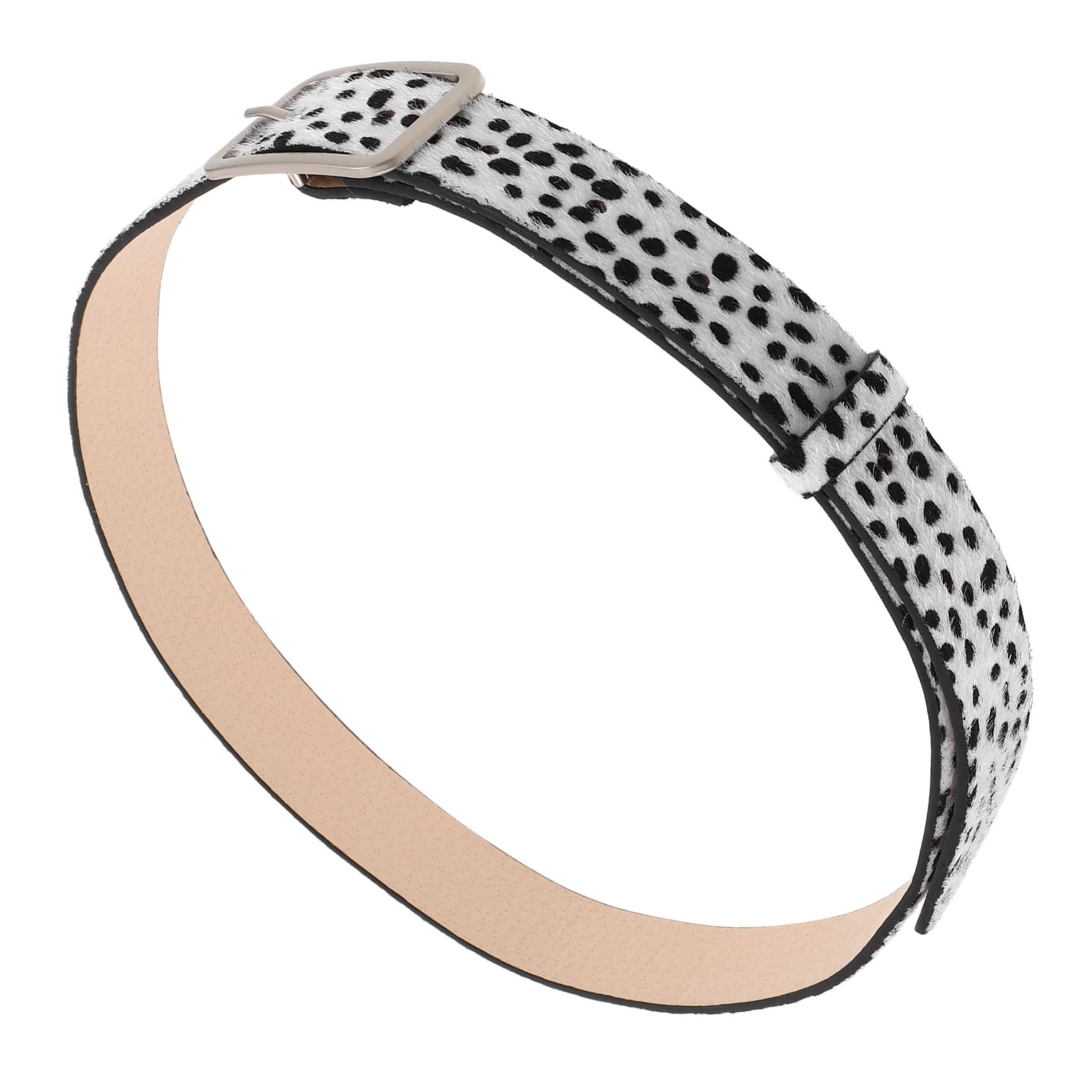 Women Pu Waist Belt with Dalmatian Spots Decorative Animal Print Fashion Belt for Dresses and Jeans Chic and Versatile Accessory for Stylish Outfits