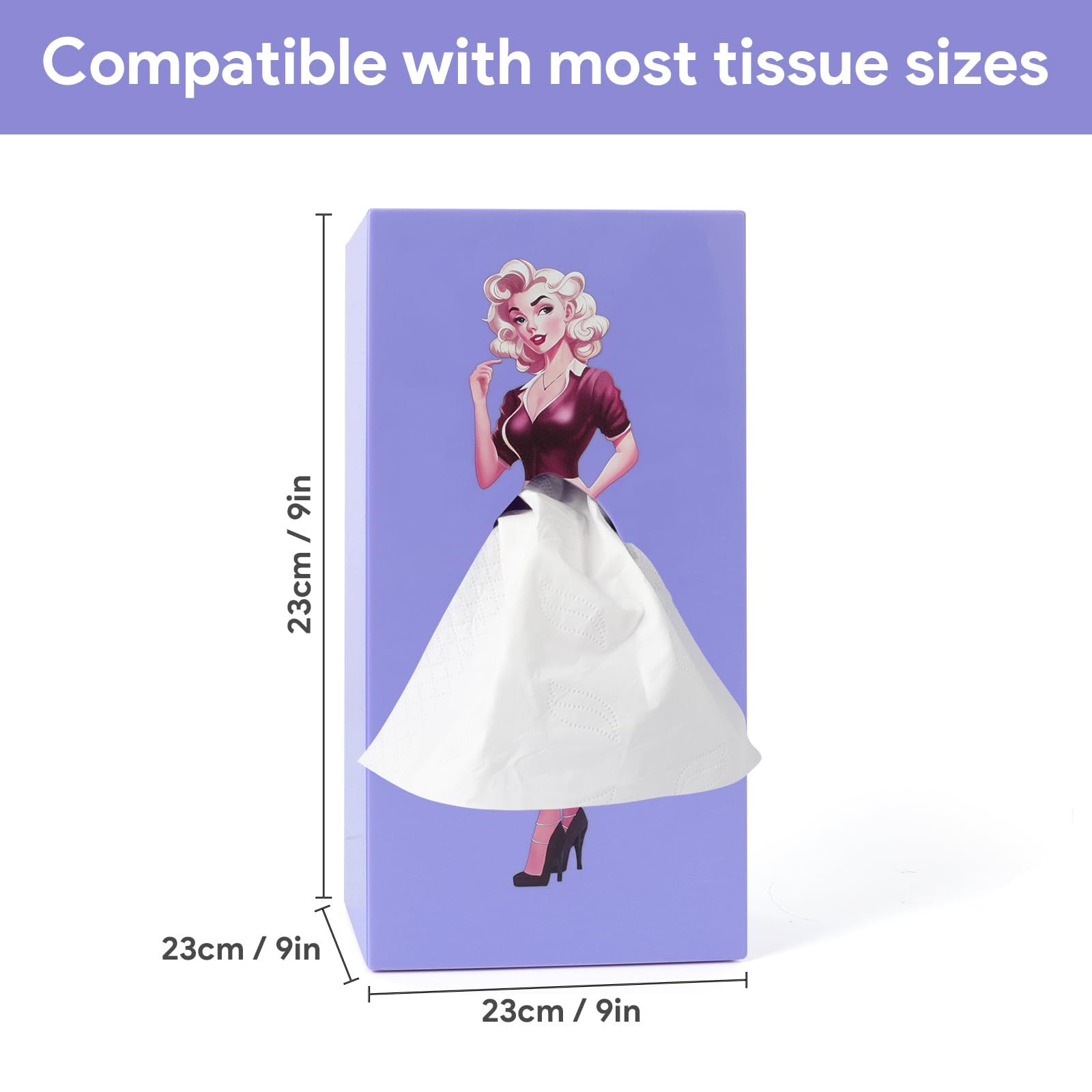 Amazon.com: Creative Tissue Boxes Lavender Lady Skirt Tissue Box Funny  Vintage Lady Dress Design Box Cover for Facial Tissues,Office Countertops  Living Room,Bedroom Rectangular Decor(Purple) : Home & Kitchen