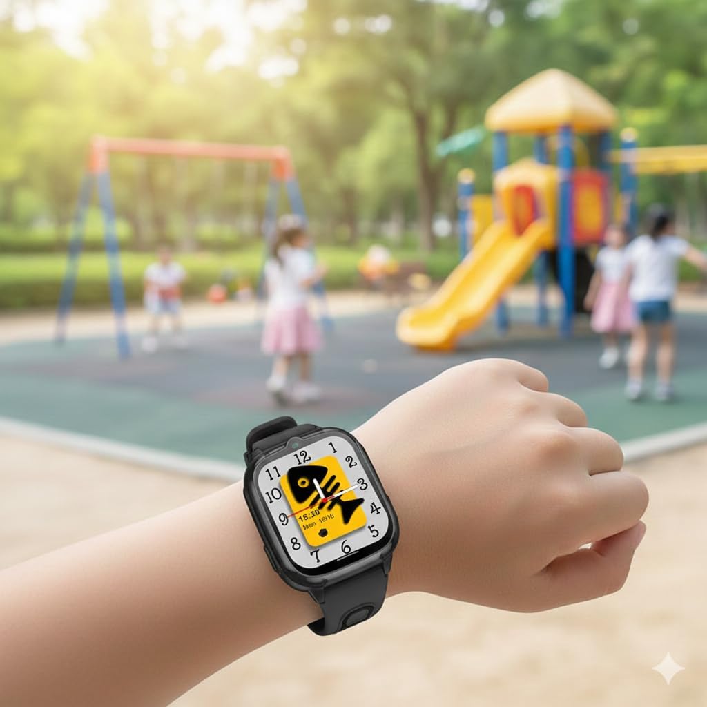 Montre intelligente 4G pour enfants avec traqueur GPS et appel vidéo – Écran tactile HD de 1,8", SOS, suivi d'itinéraire, chat vocal et texte, étanchéité IPX7, mode école, montre intelligente