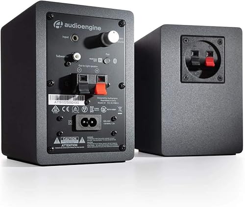 Miniatura 2 de Audioengine Sistema de música para el hogar A1 | Altavoces estéreo Bluetooth aptX para estantería | Conexión con cable o inalámbrica, entrada