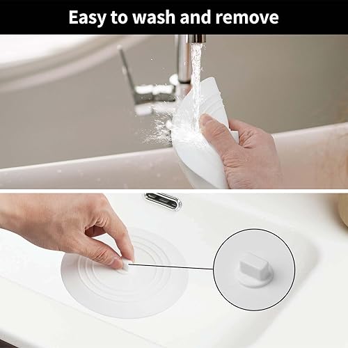 Miniatura 4 de Vaincre Tapón de drenaje de tina, tapón de drenaje de silicona de 5 pulgadas, tapón de drenaje de baño, tapón de drenaje de bañera, cubierta de