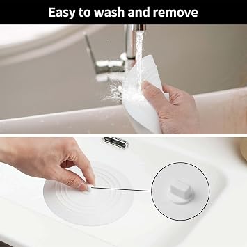 Vaincre 2PCS 5 Universal Silicone Bathtub Drain Stopper with Suction Seal