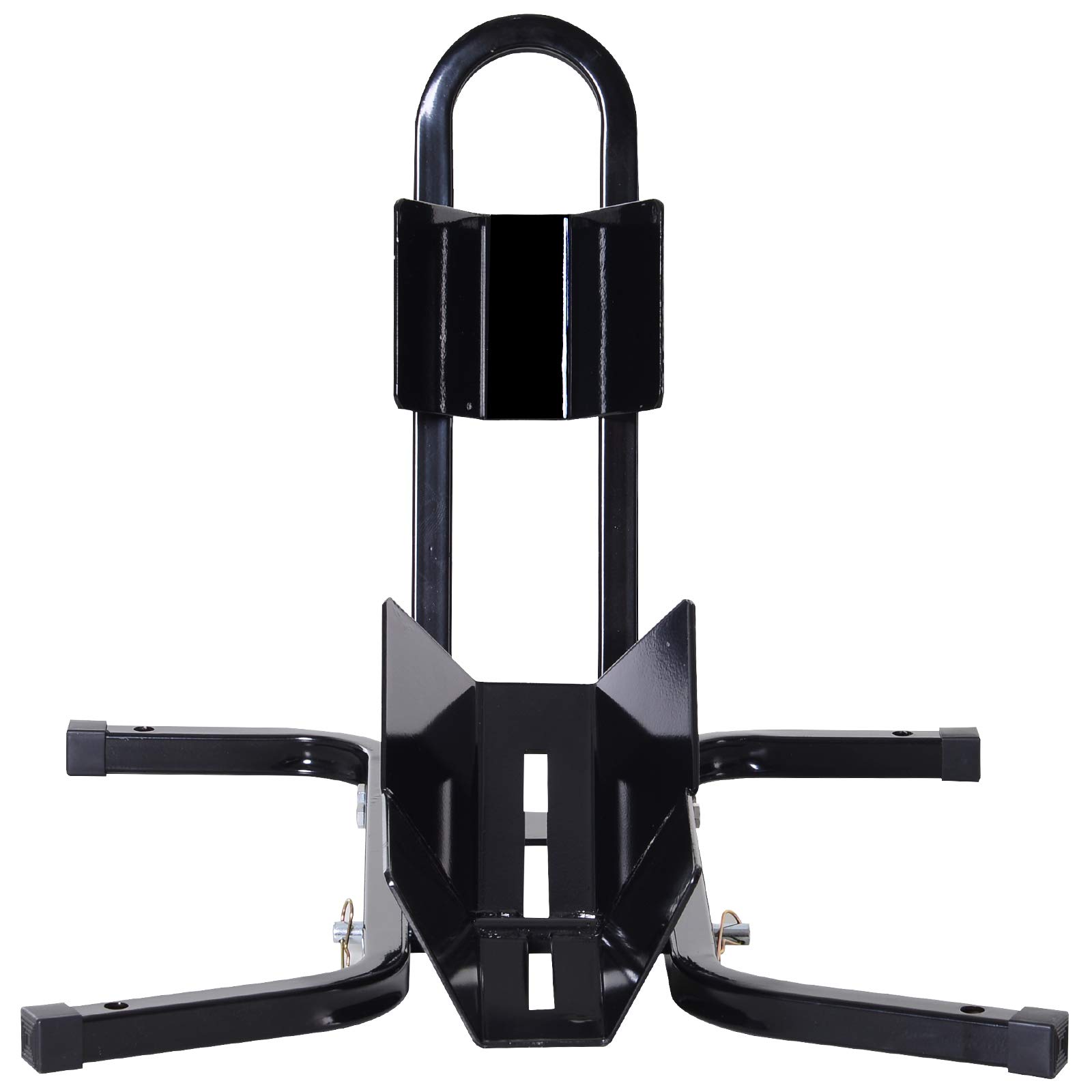 HOMCOM Caballete de Moto Delantera para Ruedas ∅43, 48, 53 cm Negro | Soporte para Rueda Delantera de Moto, Ajustable en 3 Niveles, Metal Robusto