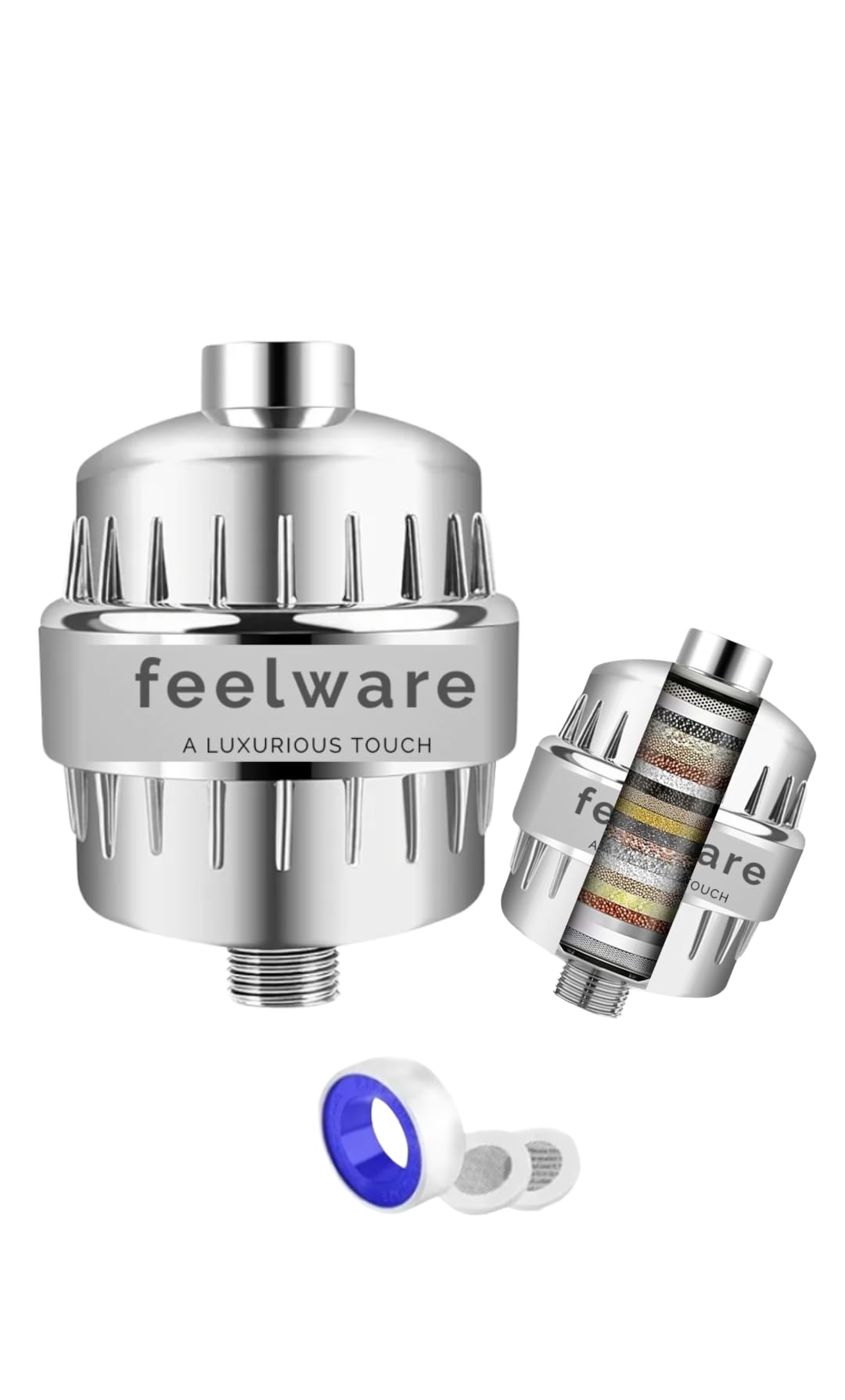 FEELWARE 20-Stage Shower Filter, Water Softener for Taps and Showers, Reduces Dry Skin and Dandruff-picture-43