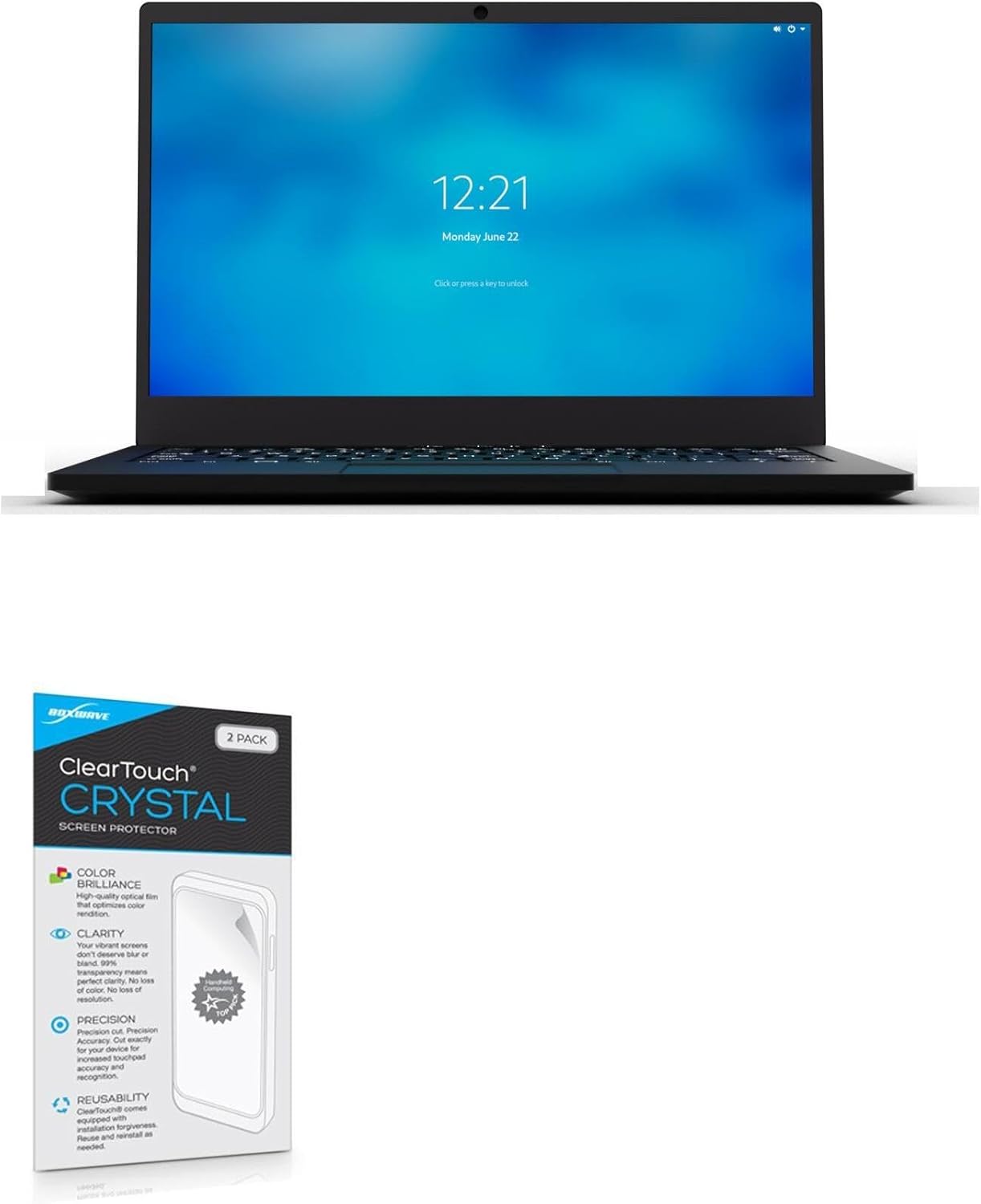 BoxWave Screen Protector Compatible with Purism Librem 14 - ClearTouch Crystal (2-Pack), HD Film Skin - Shields from Scratches