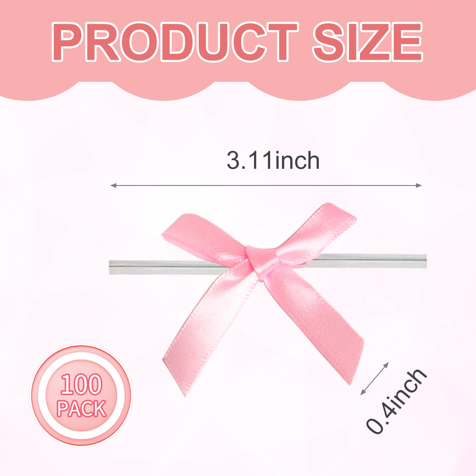 MECCANIXITY 100 Mini Lazos De Cinta De Satén De Tela, Lazos De Flores Para Manualidades, Costura, Boda, Fiesta De Cumpleaños, Multicolor