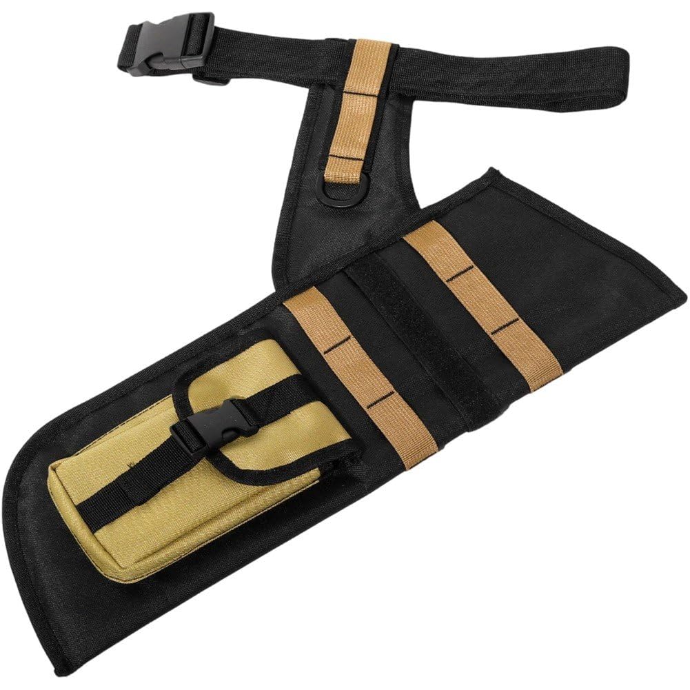Baokuan Khaki Quiver Waist Hanged Archery Arrow Carry Bag With Pockets Adjustable Belt For Hunting, Target Practice, And Outdoor Shooting, Fits Both Youth And Adults
