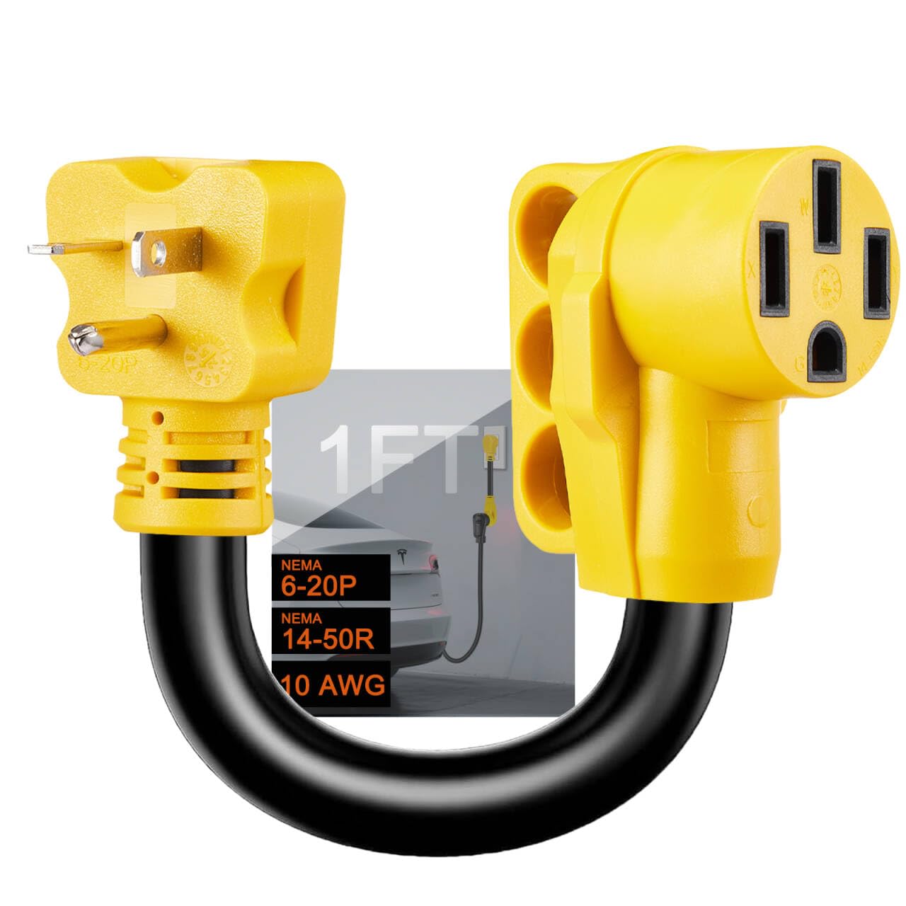 Suplevel NEMA 6-20P to 14-50R EV Charger Adapter Cord, 20 Amp 3