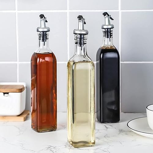 Miniatura 7 de Tebery Paquete de 12 boquillas de aceite de oliva para verter botellas de vino con 4 cepillos de limpieza, tapón dispensador de botellas de aceite,