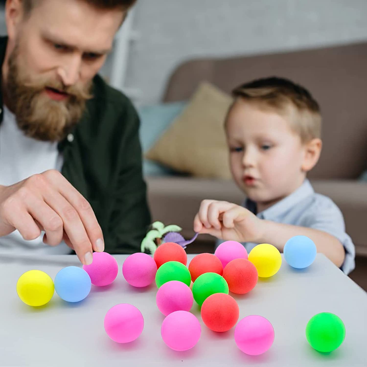 30 Balles De Ping Pong Colorées INHEMING - 40mm, Plastique, Multiusage
