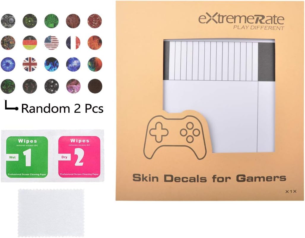 eXtremeRate 8-bit NES Skin Stickers for Xbox One X Console Controller with 2 Pcs Home Button Decals