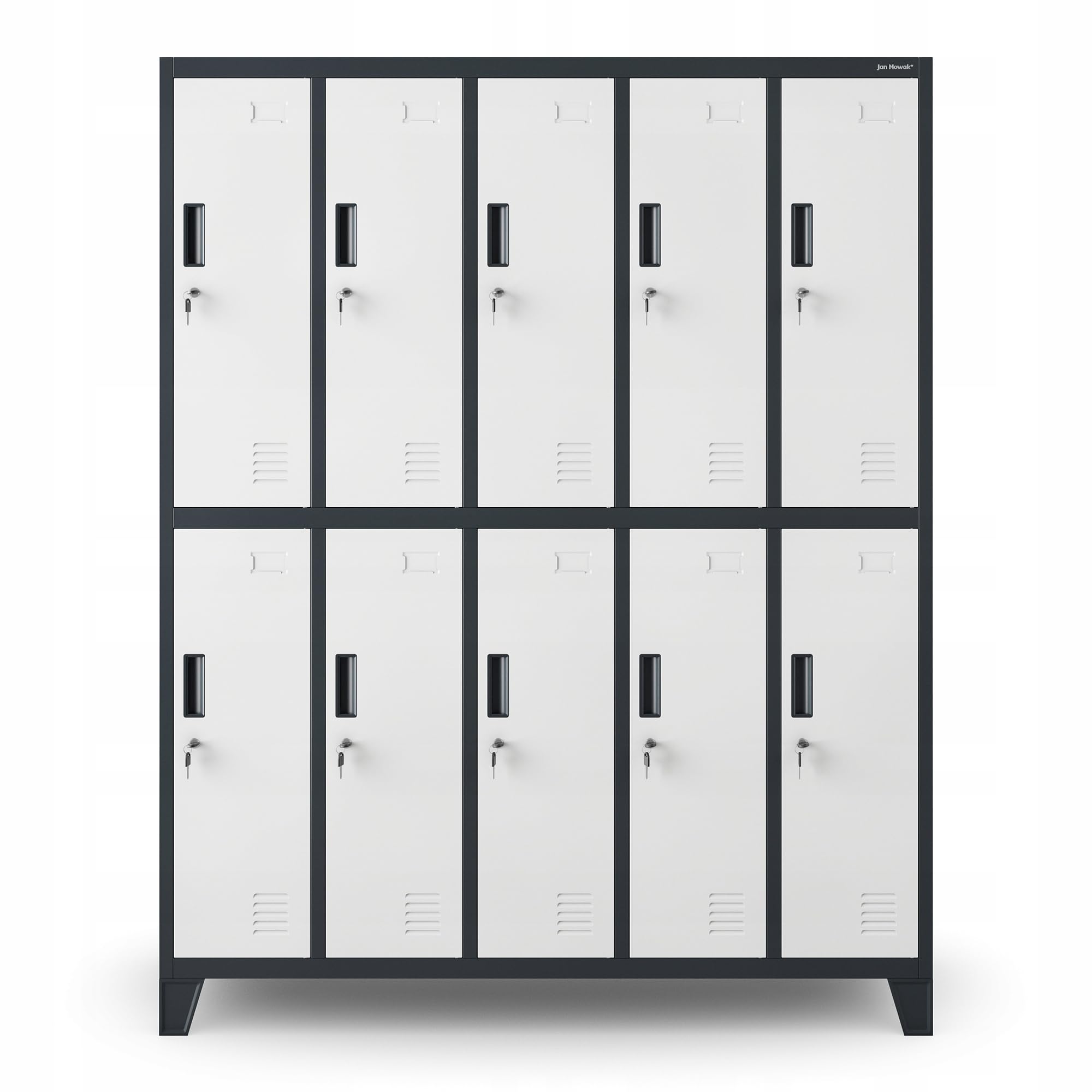 Jan Nowak Taquilla Vestuario Metálica 10 Puertas USB C, 172 x 136 x 45 cm