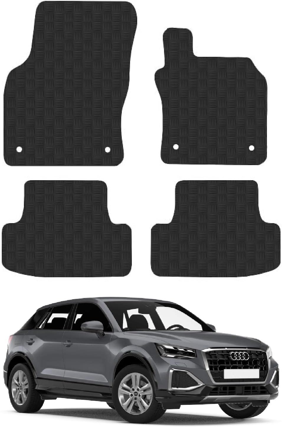 Car Mats for Audi Q2 (2017+) Tailored Fit Rubber Floor Mat Set