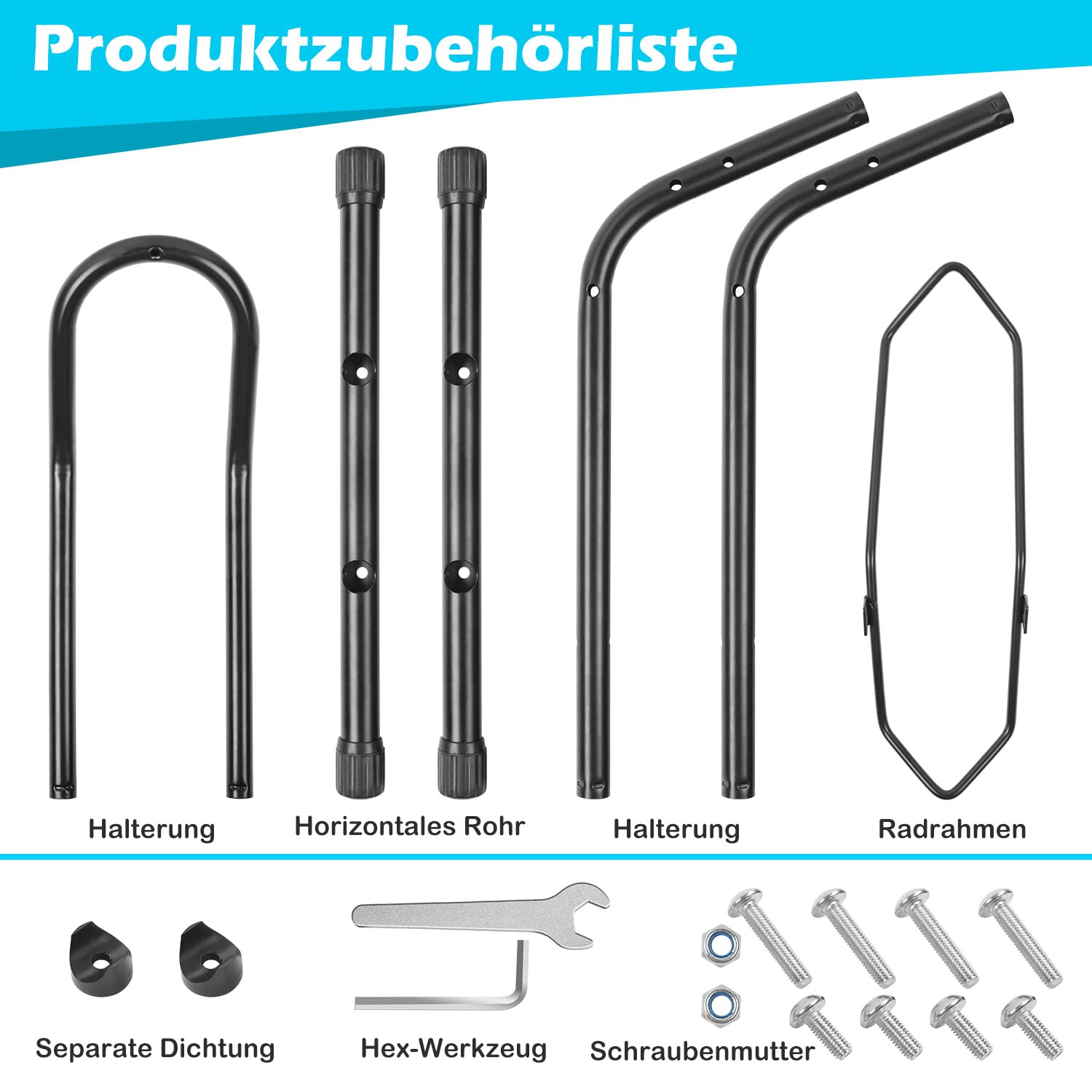 MaxAwe Lot de 2 béquilles autoportantes pour vélo - Pour tous les vélos de 16" à 29" - Noir