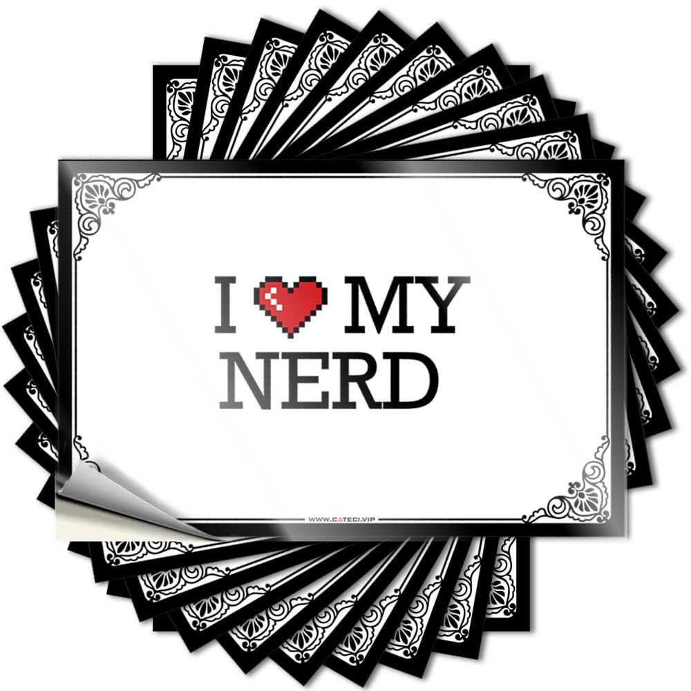 Western Bathroom, Sticker Bumper I Love My Nerd | Taupe Music Decor(8X12CM)