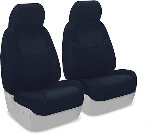 Coverking - Funda de asiento de ajuste personalizado para modelos selectos de Nissan Frontier, polialgodón (azul marino)