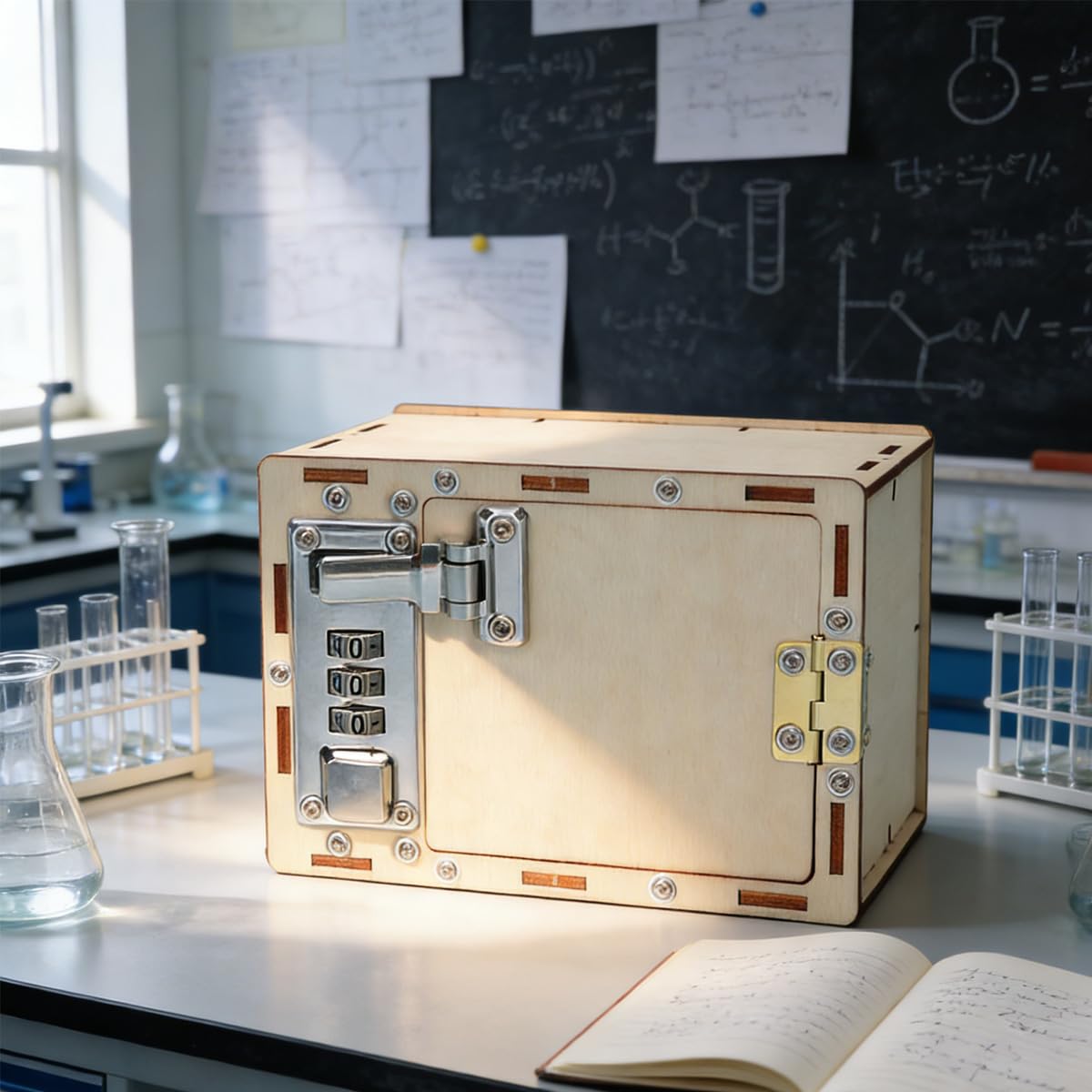 Alide Caja De Seguridad Con Contraseña, Construye Tu Propia Caja De Madera, Caja De Seguridad Mecánica, Kits De Carpintería, Materiales Para Bricolaje