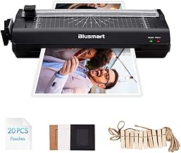 5 in 1 Blusmart Laminator Set, A4, Trimmer, Corner Rounder, 20 Laminating Pouches, Photo Frames, Black - coolthings.us