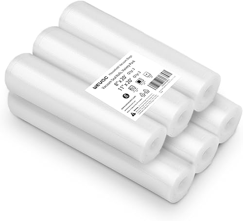 Miniatura 9 de 【2024 Nuevo】6" x 50' 3 Rollos, Rollos de Bolsas Selladoras al Vacío para Alimentos, Excelentes para Almacenamiento de Alimentos, Sous Vide y