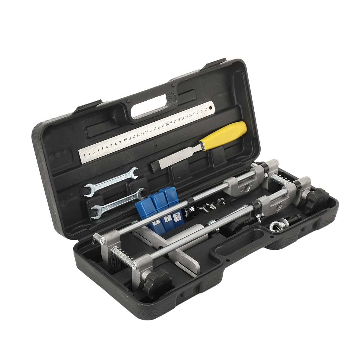 Kit de mortaisage de serrure pour porte en bois, kit d'entretien de gabarit de serrure, scie-cloche pour menuiserie, ouvre-cloche avec 3 fraises en acier tungstène de 18 mm, 22 mm, 25 mm