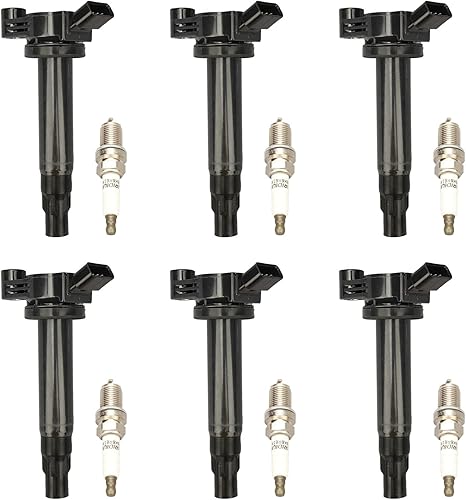 DRIVESTAR Paquete de bobinas de encendido de bujías de iridio UF506 para Toyota Camry 2004-2006, Sienna 2004-06, Highlander Solar 2004-2010,
