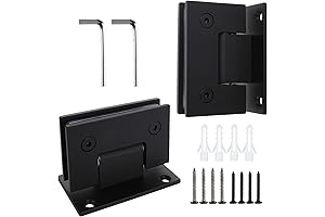 2-Pack: 90 Degree Stainless Steel Shower Hinges for Glass Doors